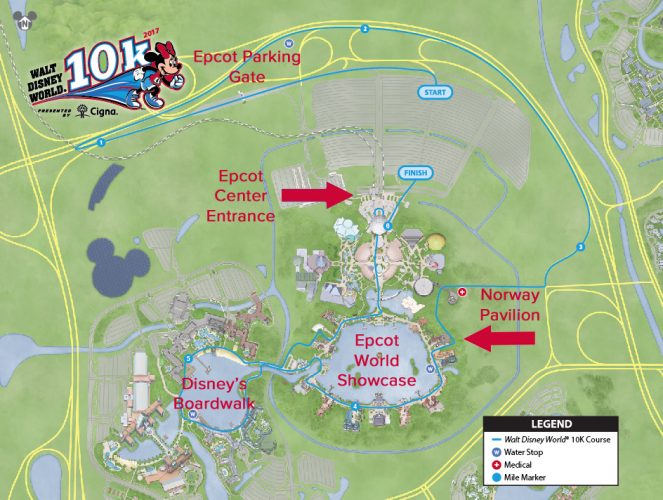 Disney 10K Race Course Map