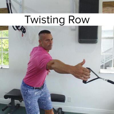 twisting row for golf fitness