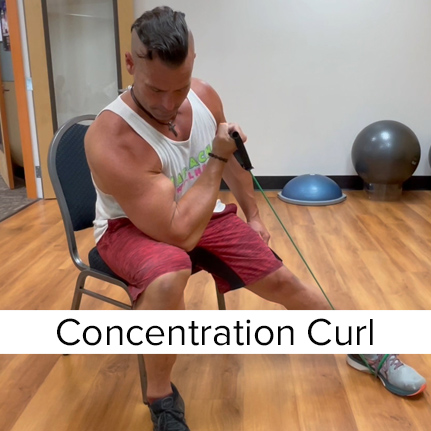 Exercise Band Concentration Curl