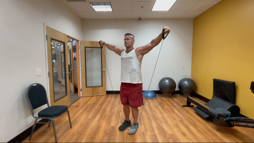 Lateral Raise with Exercise Bands Demonstration