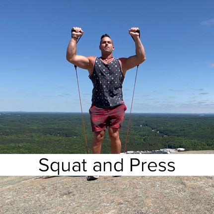 Squat and Press with Exercise Band