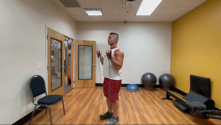 Exercise Band Bicep Curl Demonstration