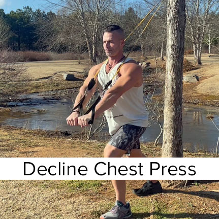 Decline Press with Exercise Bands
