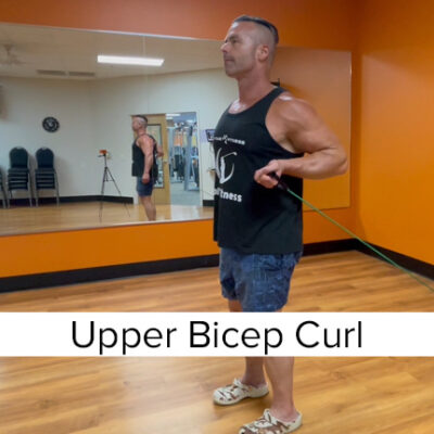 exercise band upper bicep curl