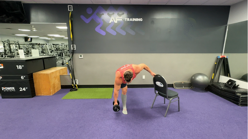 Chair Assisted Single-Leg Romanian Deadlift for golf